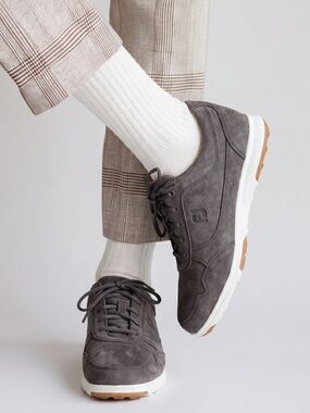 FootJoy Men's Size 11 Gray Suede Spikeless Golf Sneakers Lace Up‎